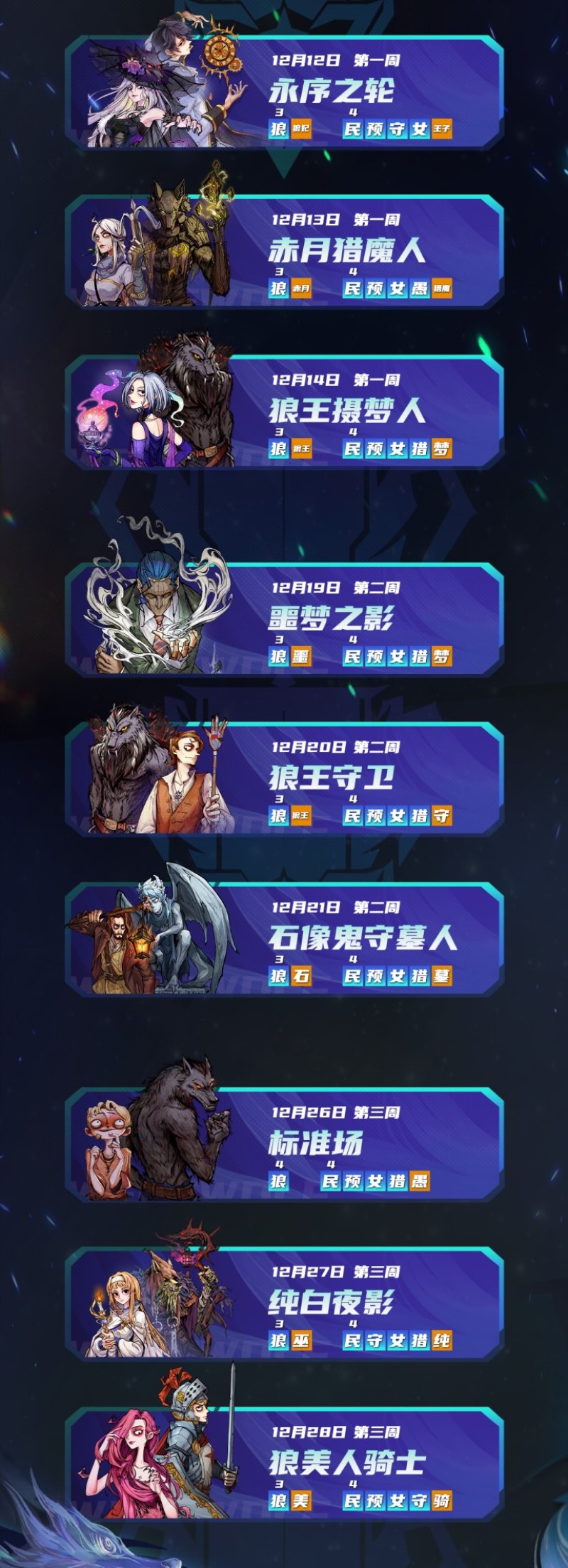 长夜将至，觉醒苍穹！狼人杀门派联赛·第三赛季预选赛正式开战